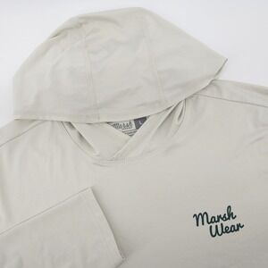 Marsh Wear Performance Flamingo Fish Graphic Sun Hoodie Gray Mens Size L